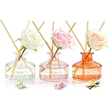 Reed Diffuser Set 3 Pack Cherry Blossoms White Flower Vanilla Scented Air Freshener, Reed Diffusers for Home 2.71oz Each, Long Lasting Home Fragrance for Home Bathroom Office Shelf Decor