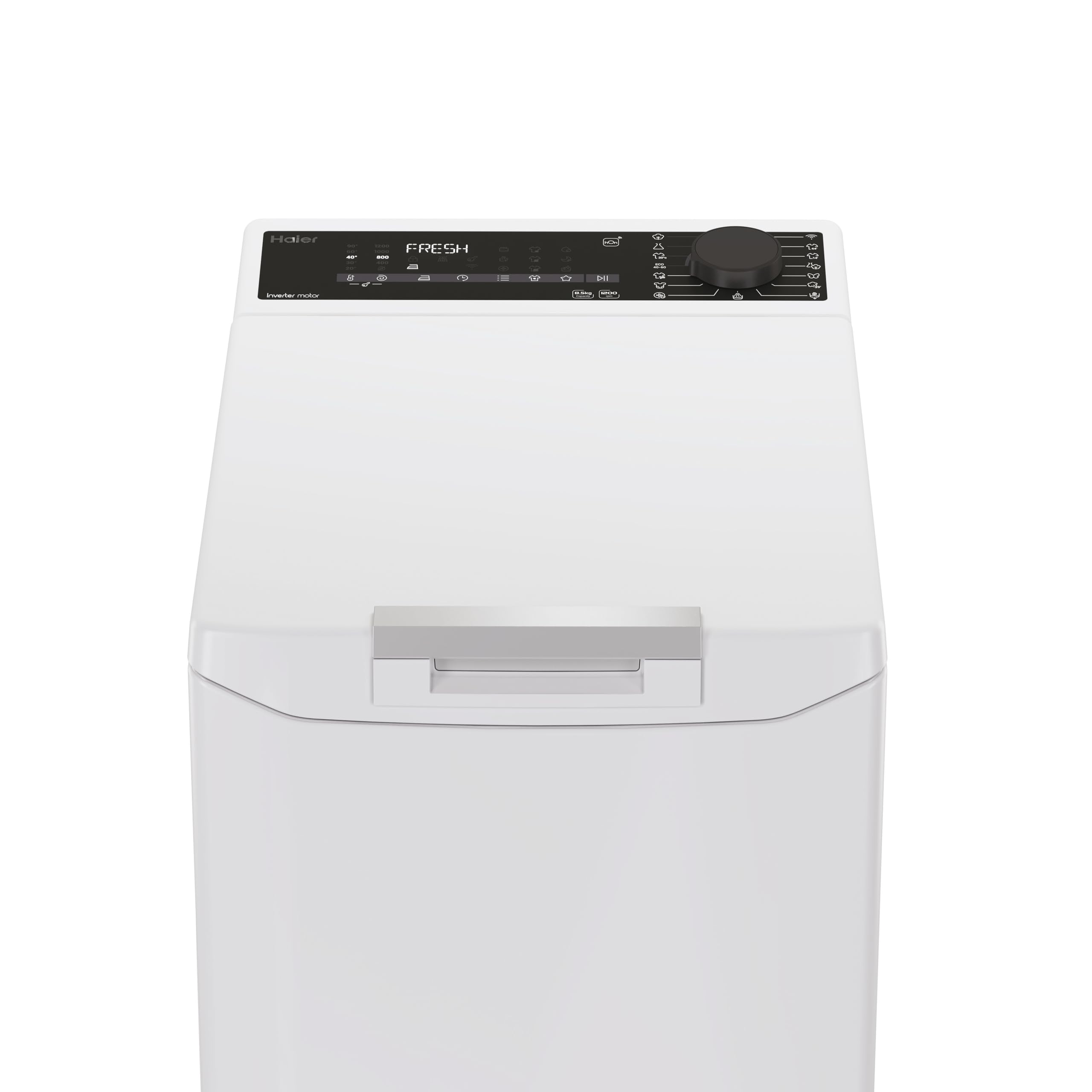 Haier T Series 7 THASN2856TM4-S Lavadora carga superior 8,5KG, Motor Inverter, Display Digital, Conectividad WIFI, 1200 RPM, Inicio Diferido, Libre instalación, 16 programas, 77 db, Blanco