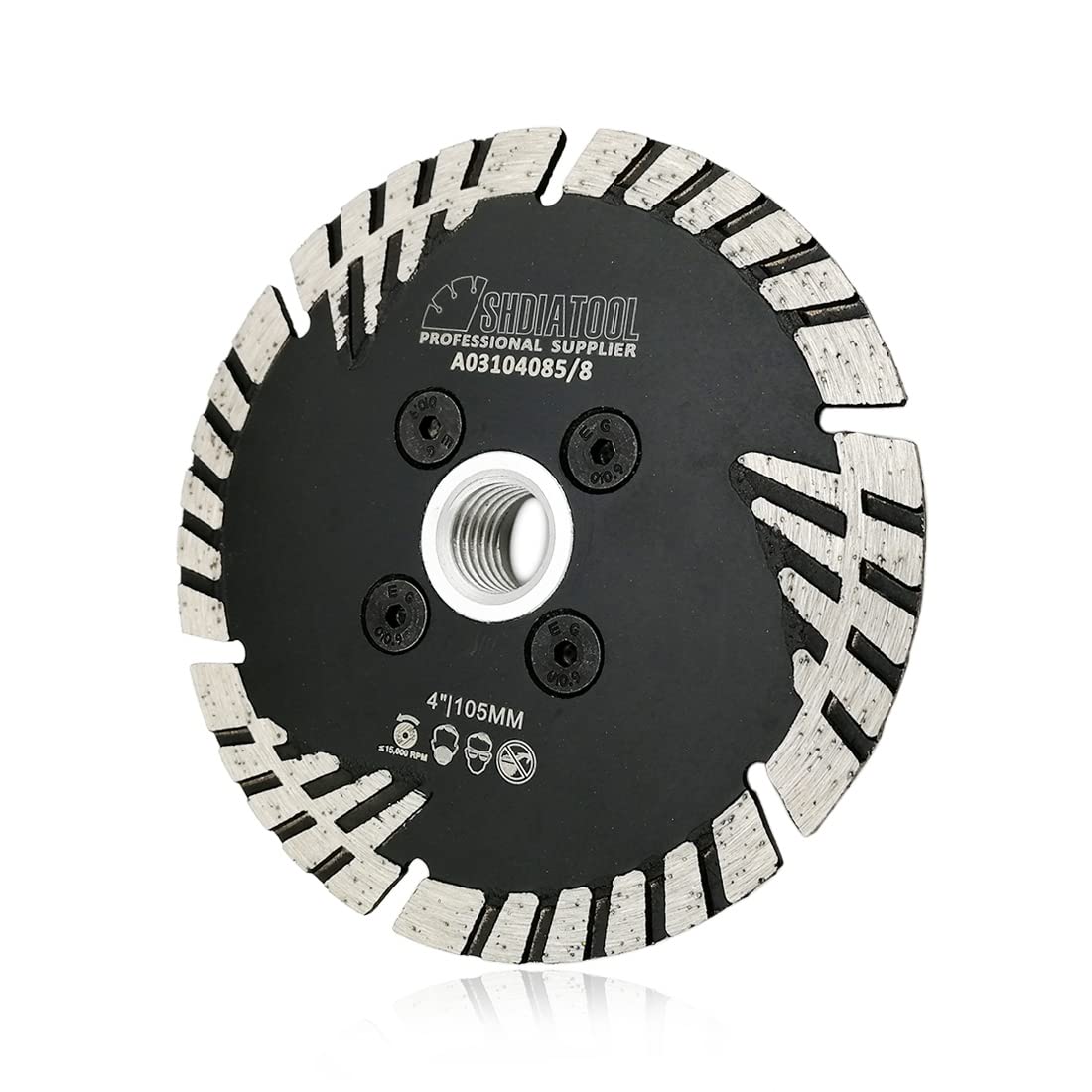 SHDIATOOL 4-Inch Diamond Granite Cutting Saw Blade Cut Stone Granite Marble Concrete Brick Disc 5/8-11 Thread with Slant Protection Teeth