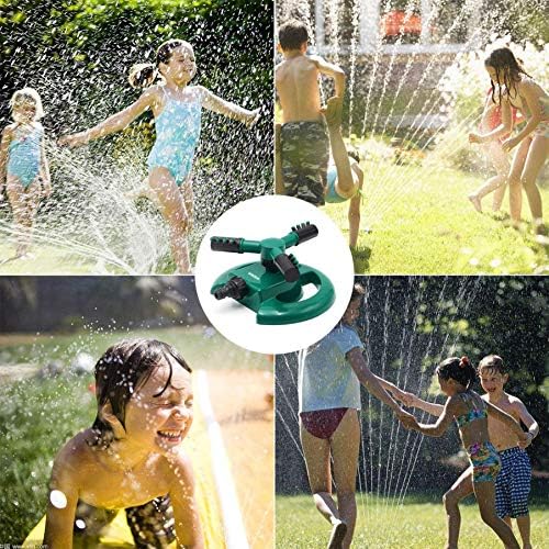 WISDOMWELL Garden Sprinkler Automatic Lawn Water Sprinkler 360 Degree 3 Arm Rotating Sprinkler System for Watering Your Lawn Plants Flowers Veggies and More
