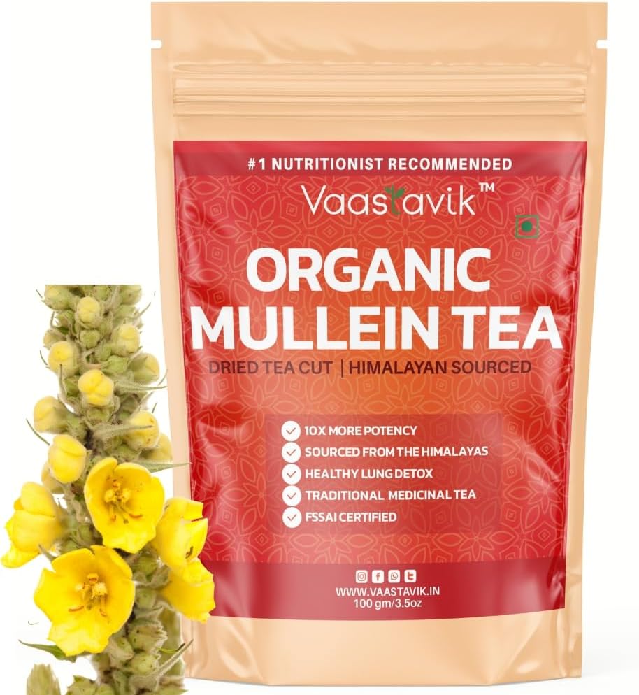 Vaastavik Pure Mullein Tea Lung Detox Helps In Immunity, Lung Detox And Respiratory Health100gms