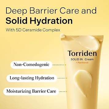 Torriden SOLID IN Ceramide Cream 70ml (2.36 fl. oz.) | Ceramide Moisturizer for Healthy Skin Barrier, Soothing, Nourishing | 5 types of Ceramide, Allantoin, Panthenol