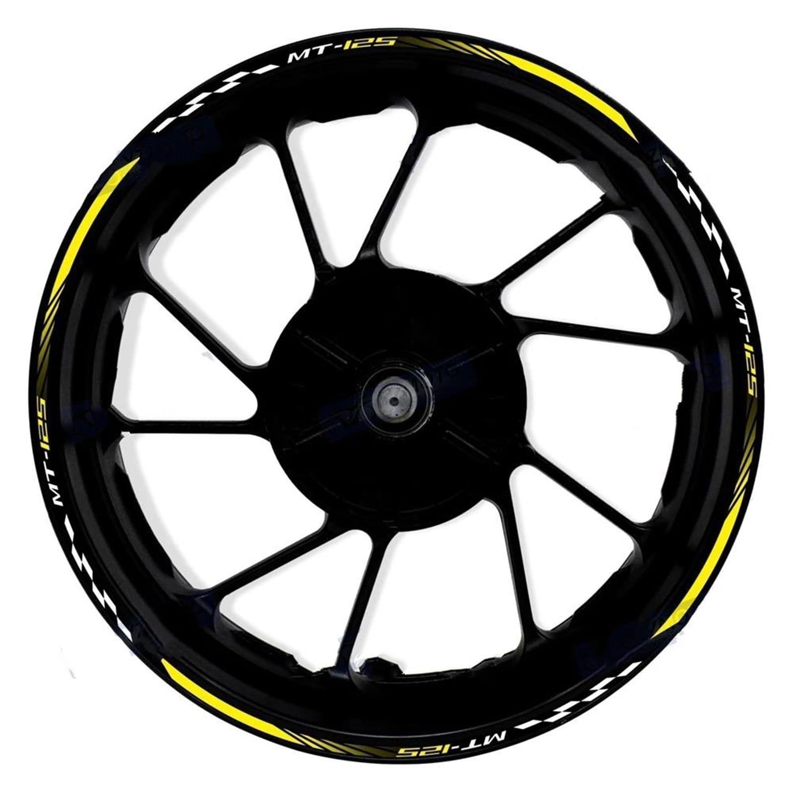 Motorcycle Wheel Stickers Sports Edge Stripe Film for Yamaha MT-125 MT125(Color7)