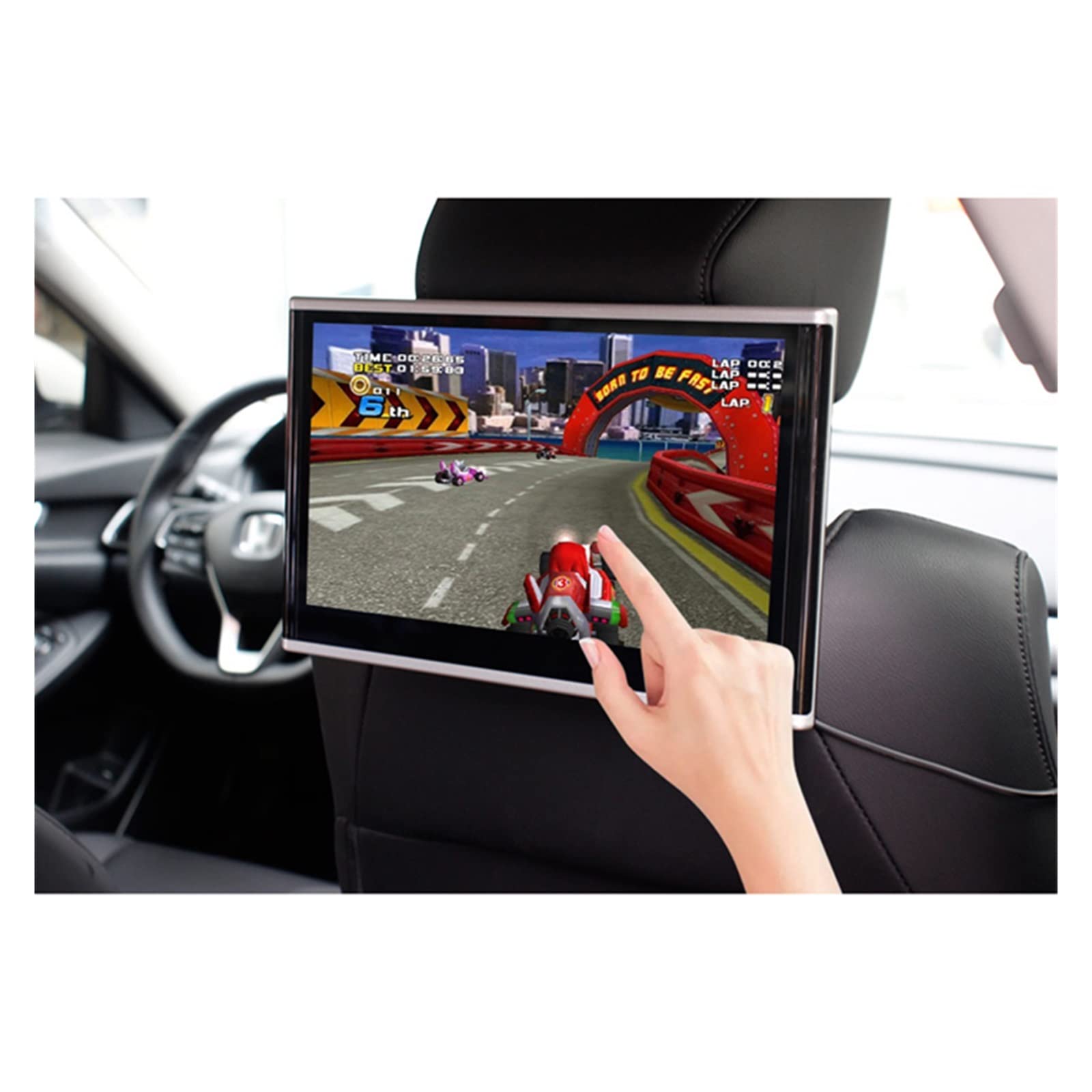 Monitor for poggiatesta for auto Touch Screen 11/12/13 pollici 3 + 32GB Automobile Sedile posteriore Lettore video Logo for In/Out Film per bambini(216 Silver 12 inch 1)