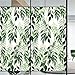 Nieprzezroczysta folia prywatności, statyczna folia okienna 3D, matowa folia okienna, dekoracyjny winyl, anty-UV, do biura, kuchni, łazienki - świeże liście (44 x 200 cm)