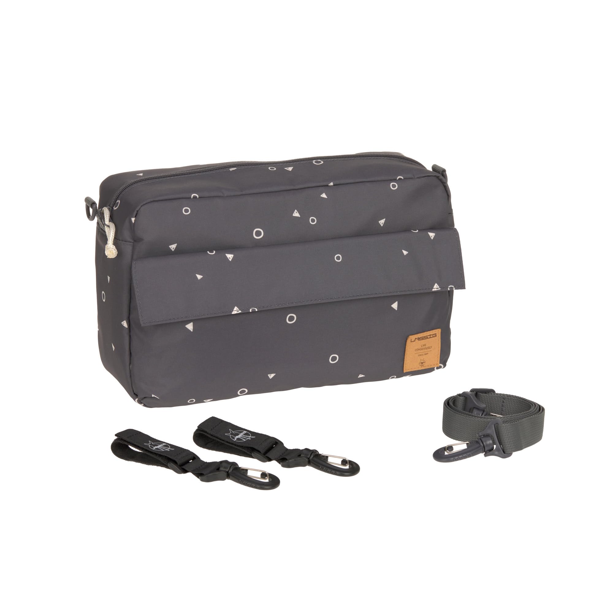 LÄSSIG baby stroller organizer shoulder bag stroller bag including stroller attachment/casual buggy organizer bag blocks anthracite
