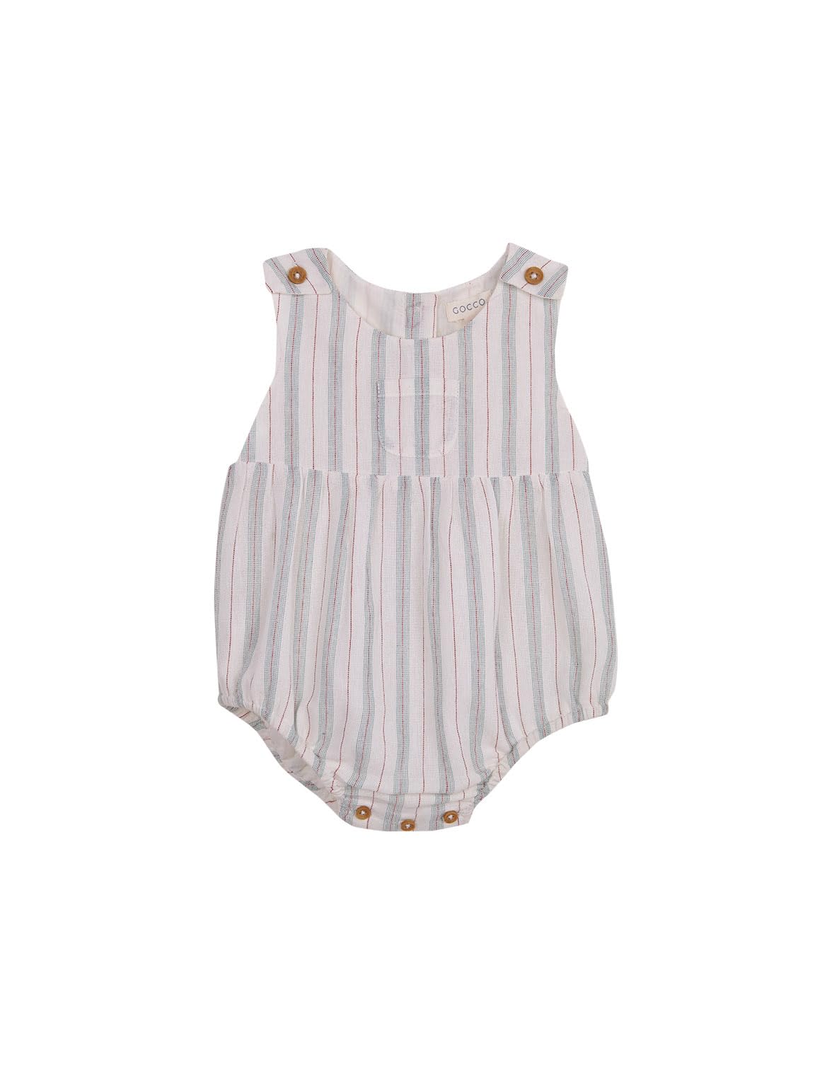 Gocco Ranita Rayas Y Bolsillo Vestido Unisex bebé
