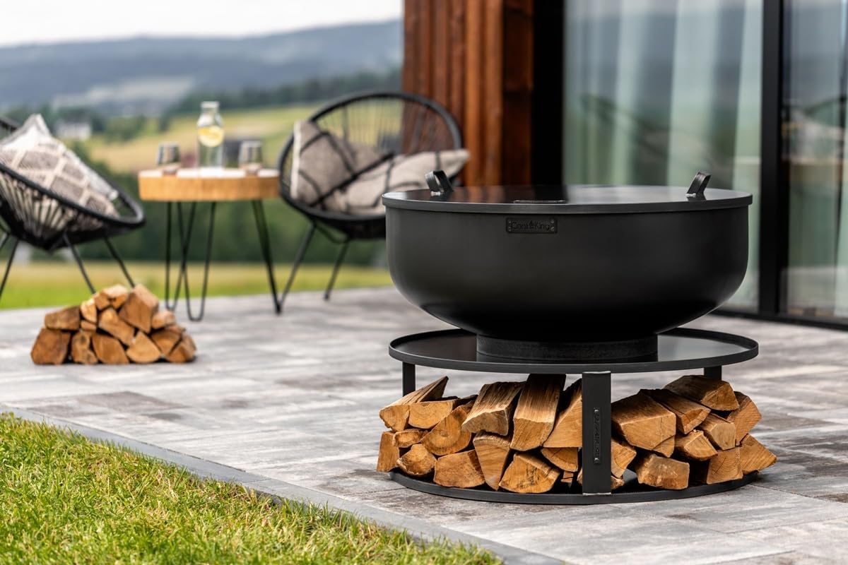 Feuerschale Palermo XXL Ø 80 cm Feuerstelle für den Garten Grillschale Feuerkorb aus Naturstahl CookKing