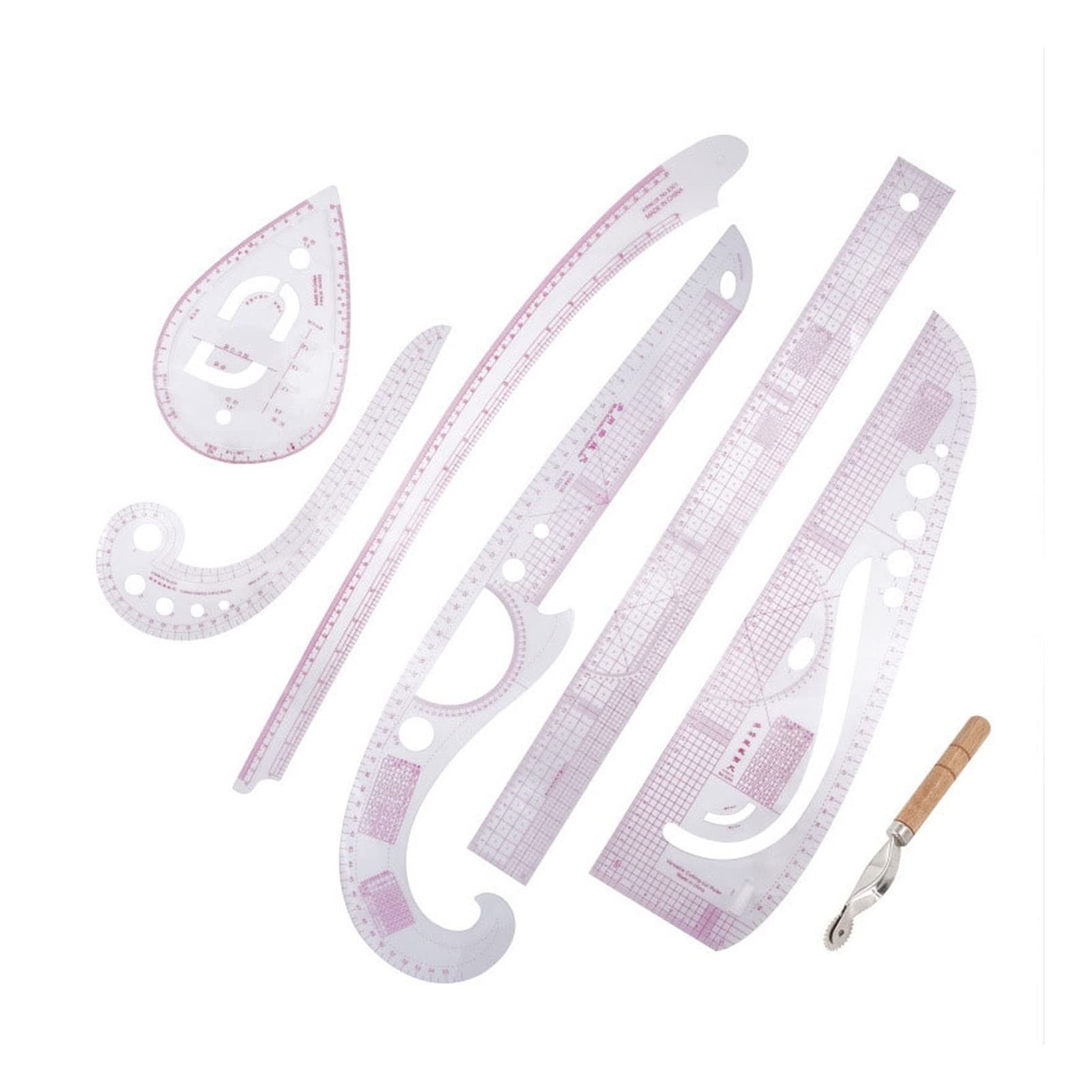oiujhgCDS Rulers, 7Pcs/Set Plastic French Curve Metric Sewing Ruler Measure For Dressmaking Tailor Grading Rule Pattern Making Set