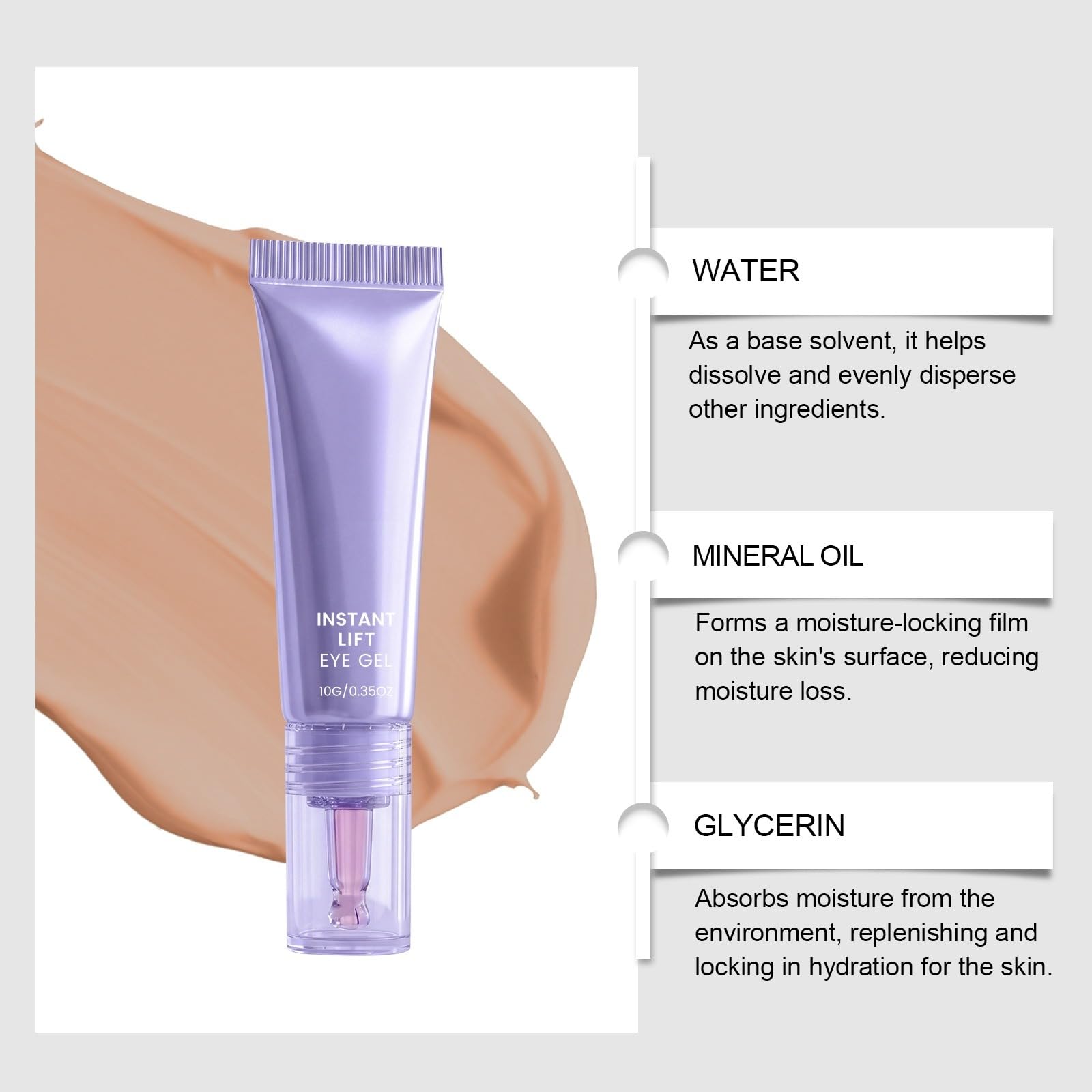 Instant Lift Eye Gel, Express Firming Cream for Dark Circles and Puffiness