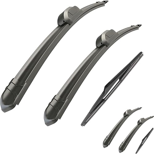 Limpiaparabrisas de automóvil compatible con KIA Carnival 2015-2019, limpiaparabrisas delantero y trasero de goma suave, limpiaparabrisas automático