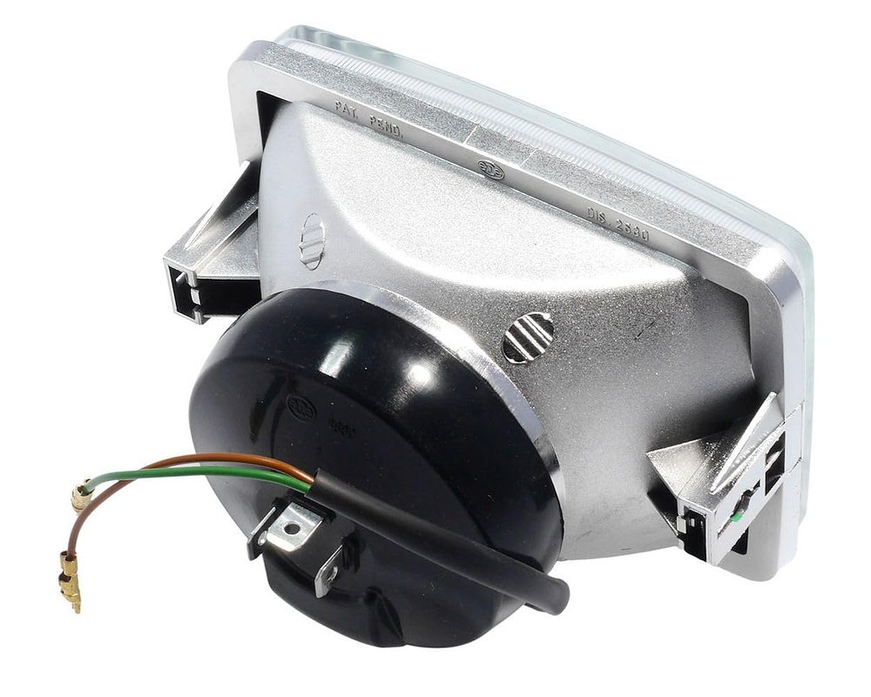 Optique de phare moto H4 130 x 90 mm, verre clair, 12 V 60/55 W, veilleuse