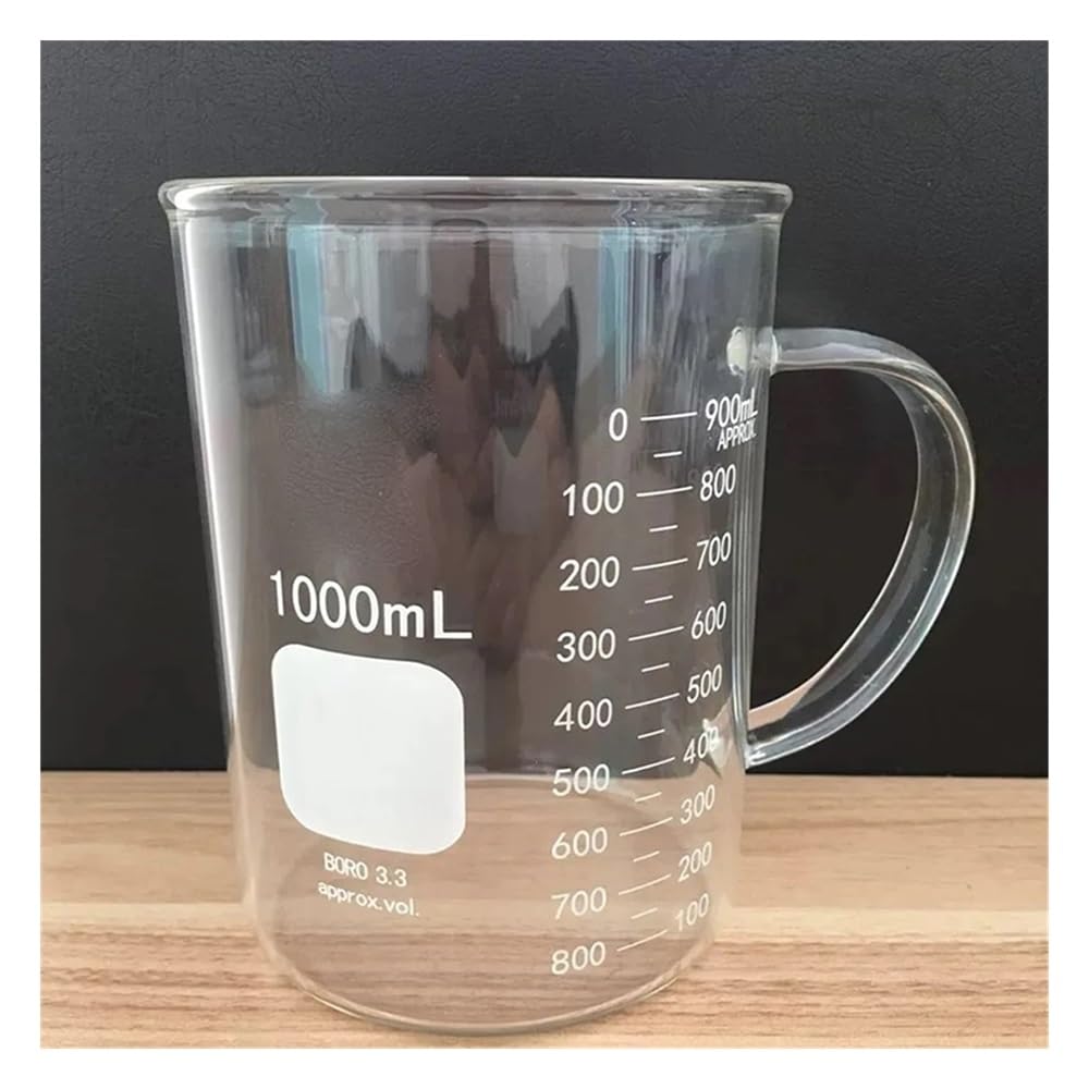 Vaso de precipitados con asa, doble escala, equipo de laboratorio, vaso de precipitados de vidrio(1000ml)