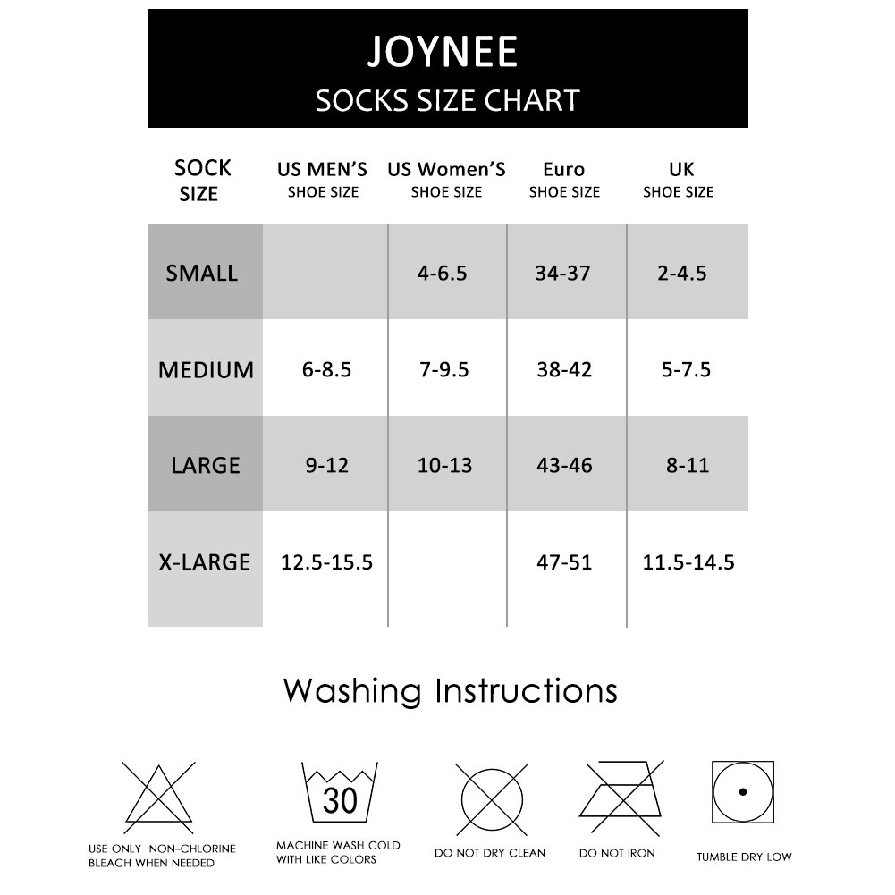 JOYNÉE Calcetines deportivos para hombre para correr y entrenar, paquete de 6 - Negro -