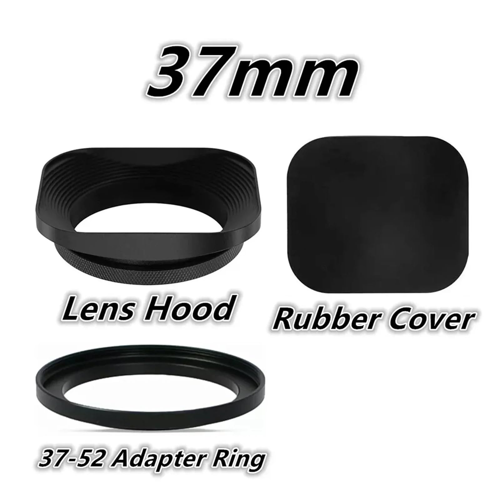Paraluce quadrato retrò, calibro multiplo 37-52 mm | Paraluce universale for ridurre la luce diffusa for la fotografia(39mm)