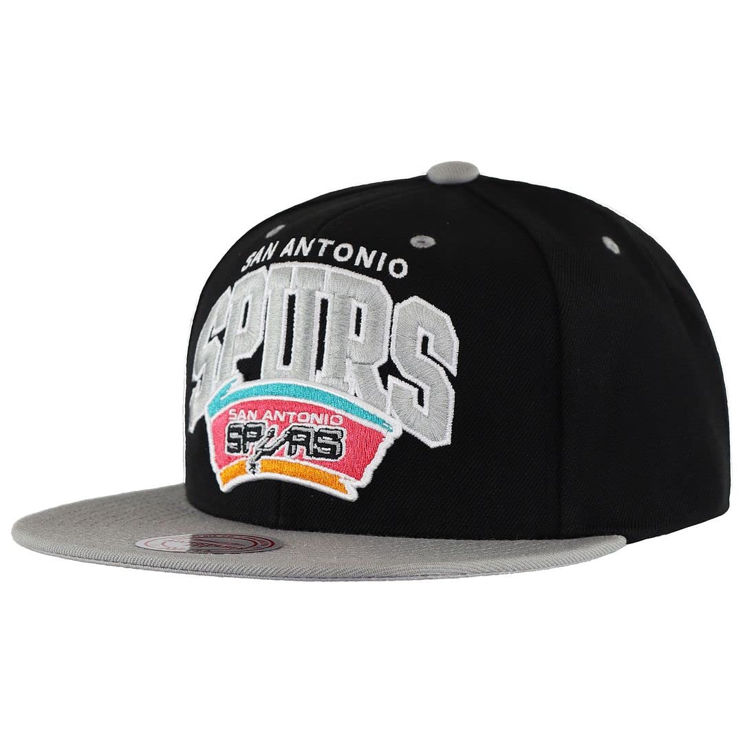 San Antonio Spurs Flat Brim Adjustable Black Grey Unisex Hat