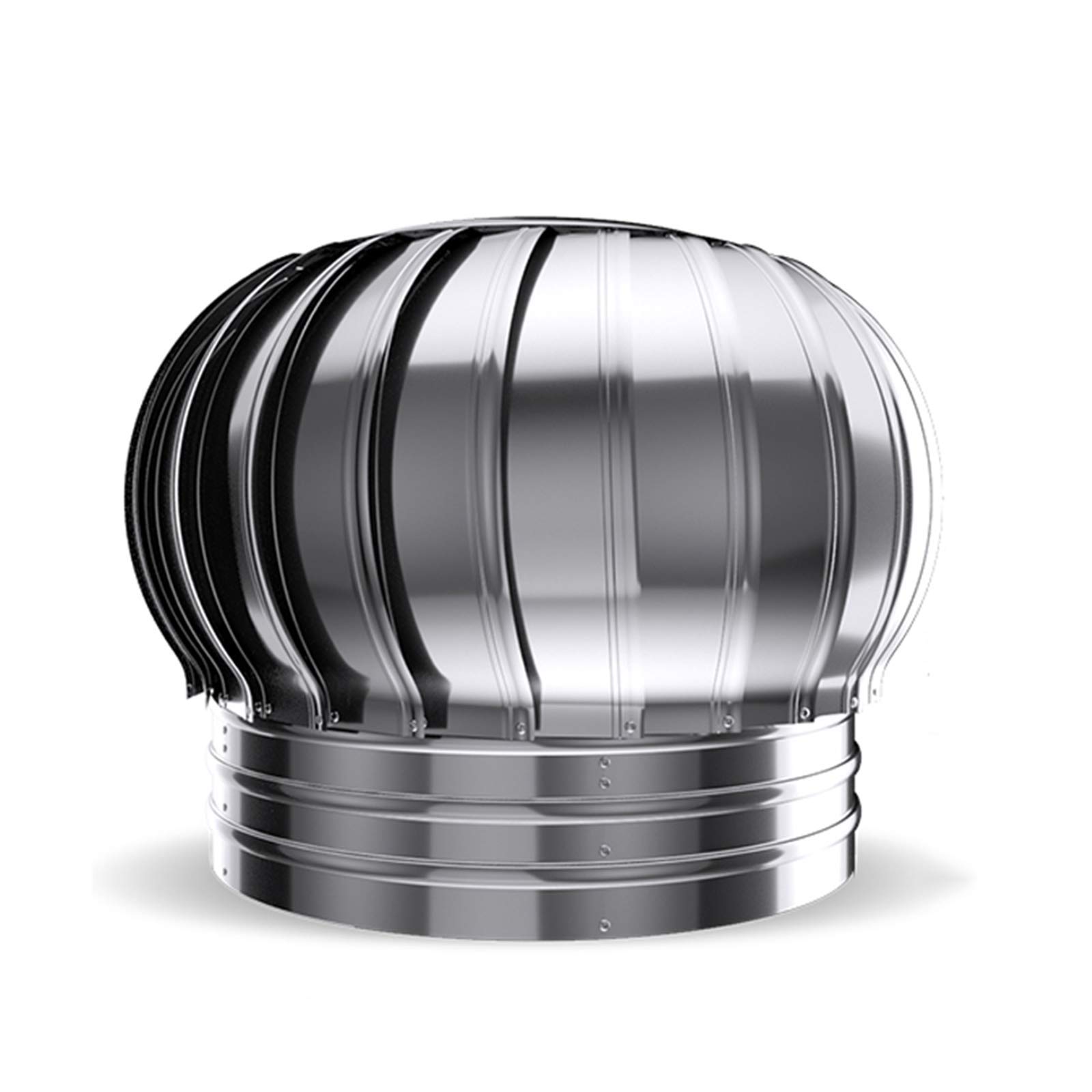 Sombrerete Giratorio de Acero Inoxidable para Chimenea, con Sistema Anti-Tiro descendente, Compatible con la mayoría de chimeneas estándar. Ventilador de turbina rotativa