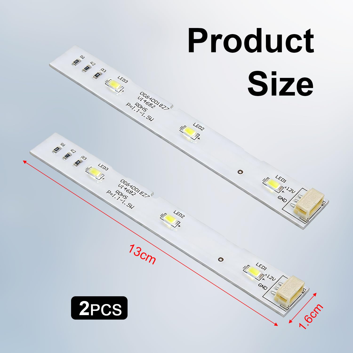 Tira de Luz LED Frigorifico, para refrigerador Haier BCD-575WDBI, pieza de repuesto 0064001827, Iluminación para Frigoríficos,2 piezas - 4