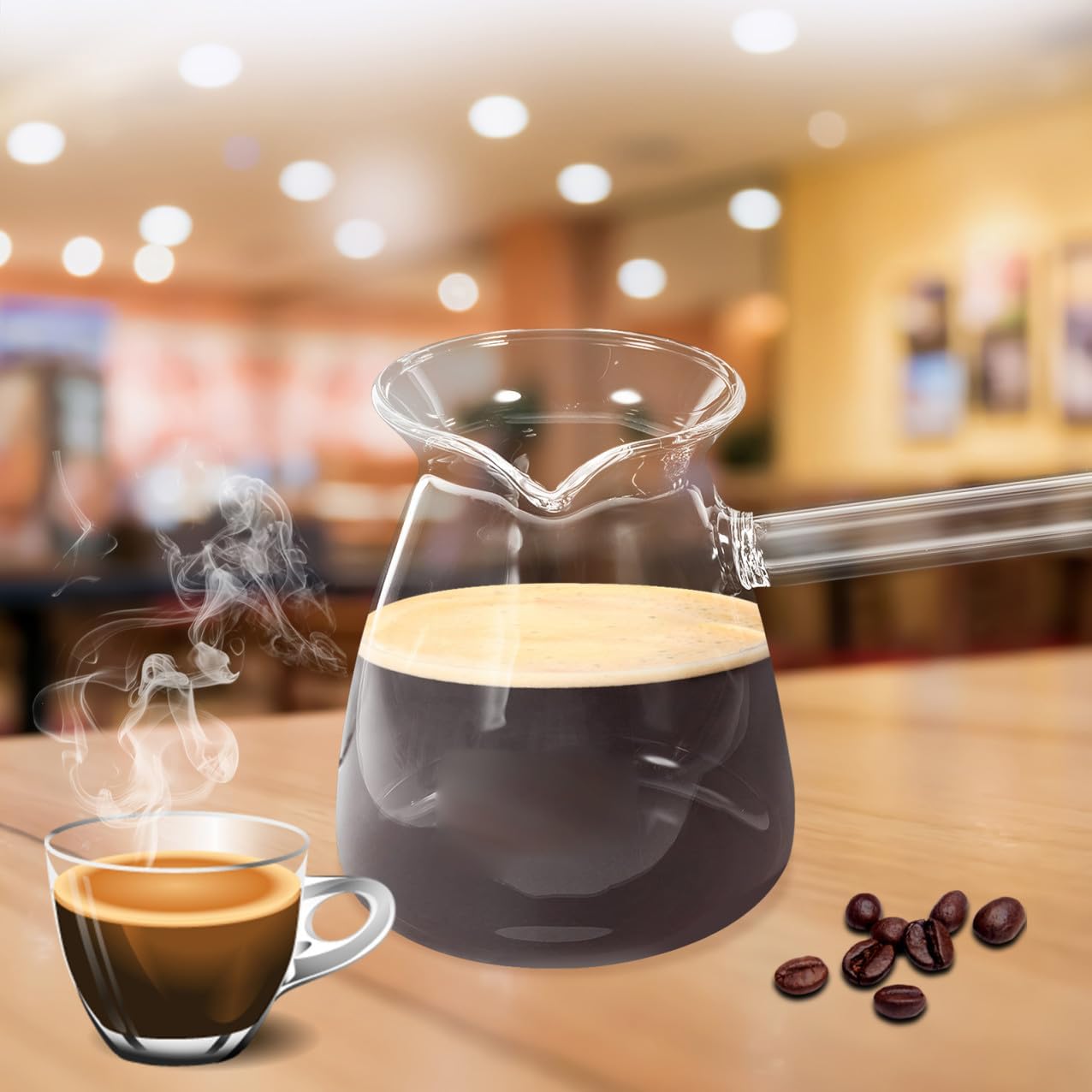 DOITOOL 1pc Side Handle Coffee Maker Home Use Pot Side Handle Kettle Kitchen Kettle Coffee Pot Glass Tea Tea Tea Steaming Household Glass Household Tea