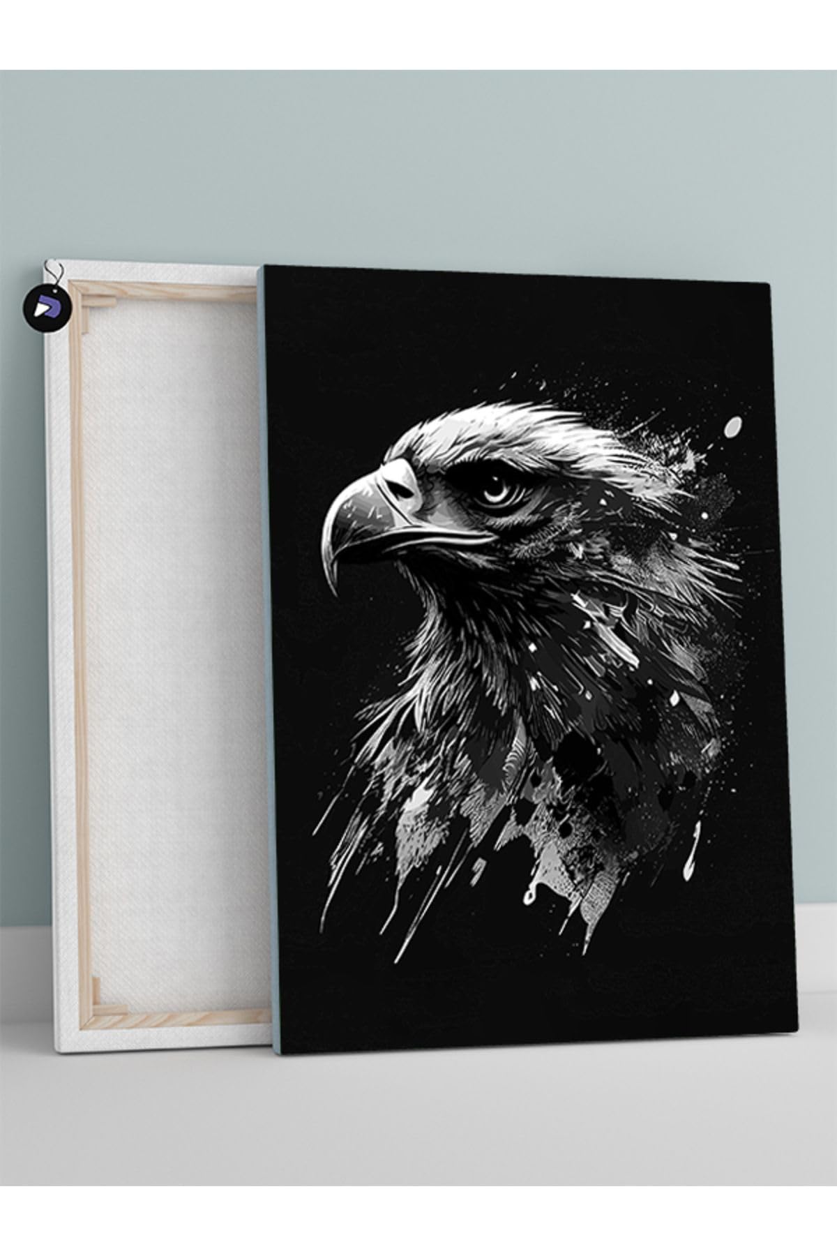 Postermanya (pster21052) Sİyah Beyaz Kartal Hayvan Kanvas Tablo 50 x 70
