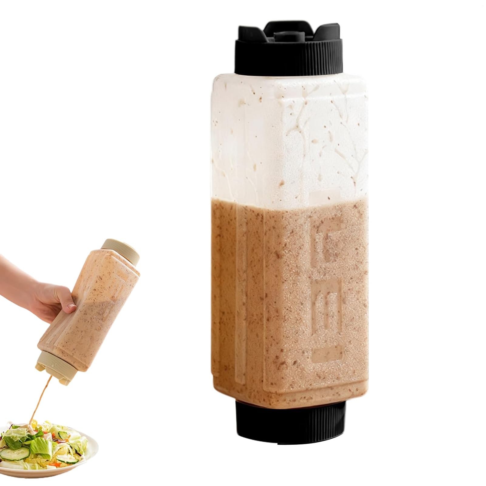 Botella de salsa exprimible con dispensador invertido a prueba de fugas y capacidad de 720 ml