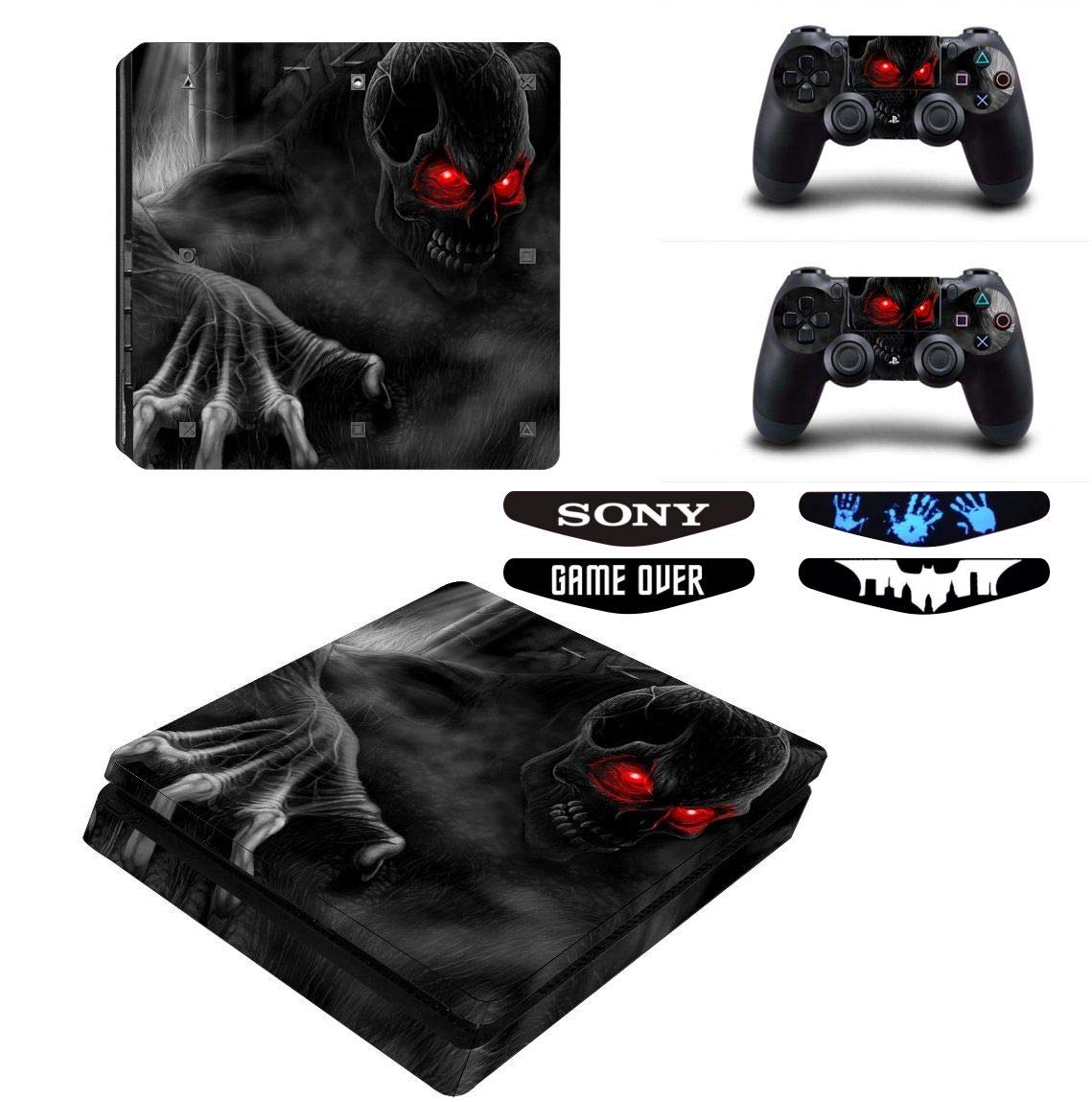 Elton Skeleton Black & Red Theme 3M Skin Sticker Cover for PS4 Slim Console and Controllers Full Set Console Decal Stickers for Front & Back 4 Led bar Decal +2 Controller Decal Cover (B08WRSG1SX) Amazon Price History, Amazon Price Tracker