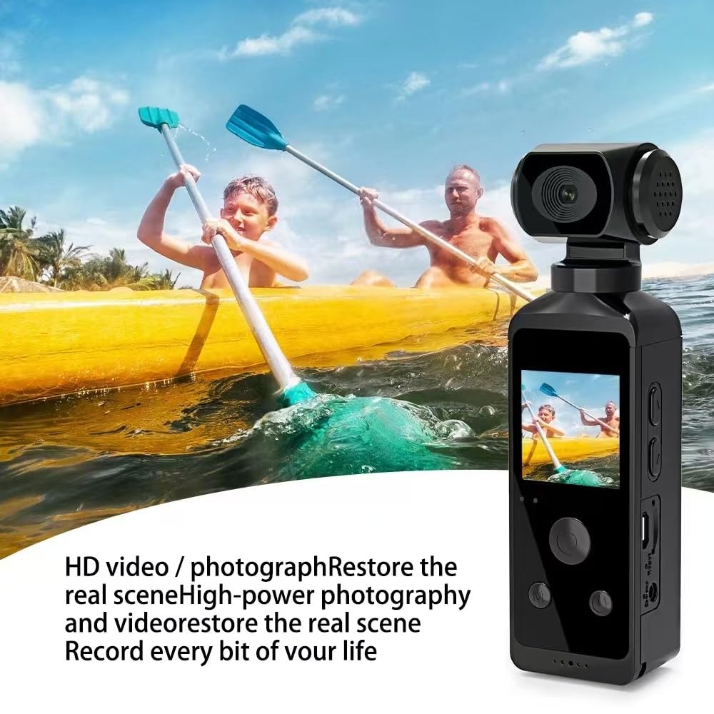 Générique Appareil de Poche, d'action 4K HD, Anti-secousse Rotative à 270 °, Appareil sous-Marine de 30 M avec Micro WiFi, Caméra Vidéo Portable pour la Plongée en Plein Air