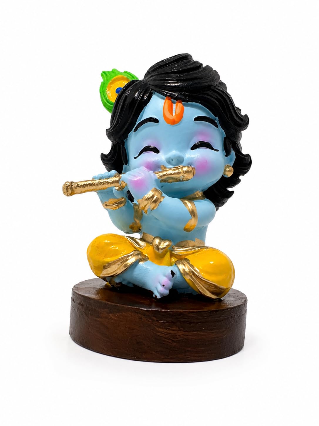 Krishna Idol Decorative Showpiece with Flute, Blue | Krishna Figurine, For Home Temple, Living Room, Office & Gift-image-33