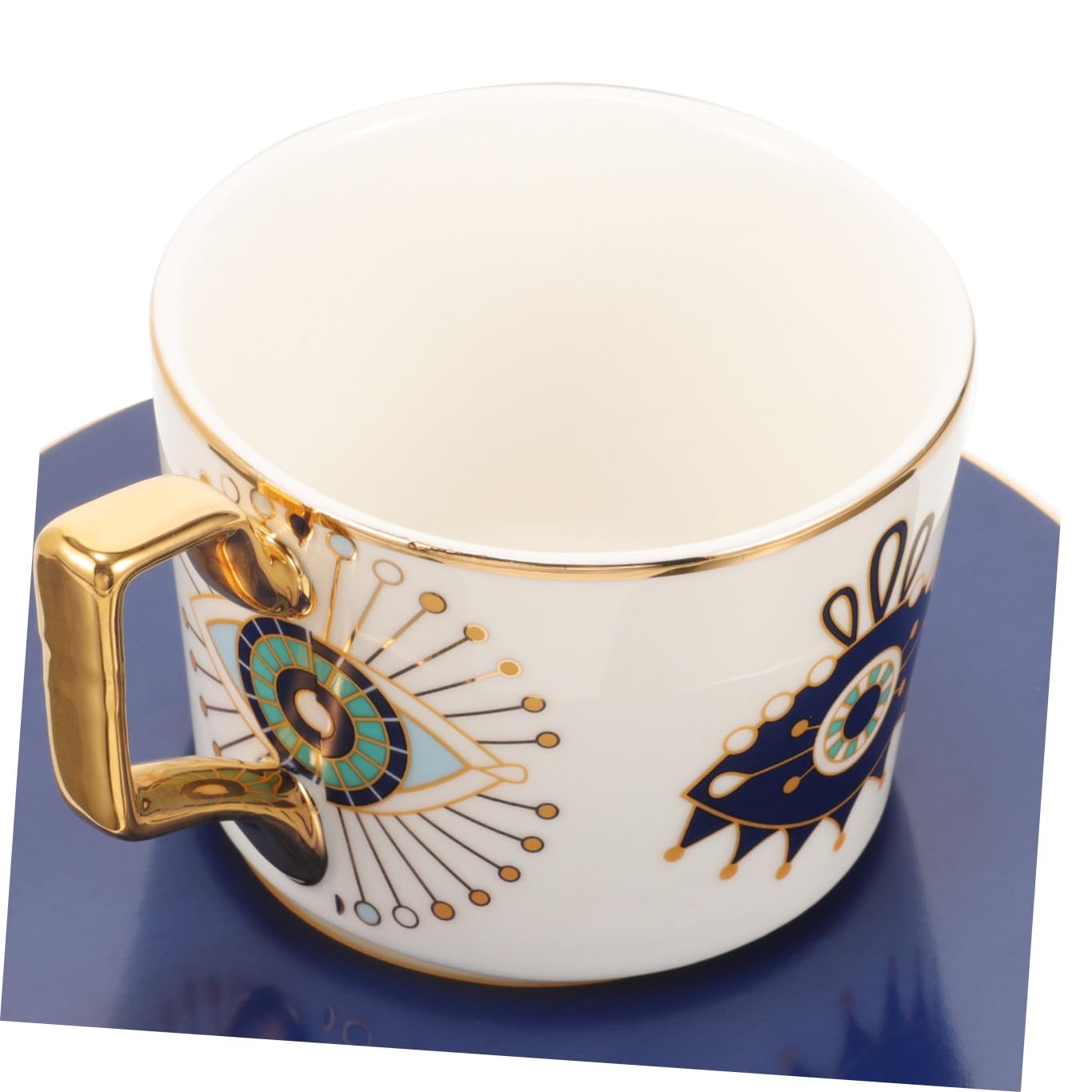 Set Di Tazze Da Caffè in Ceramica Con Piattino E Motivo A Occhio Diabolico Tazza Da Caffè Vintage E Tazza Da Latte Retrò Look Sofisticato E Rilassante