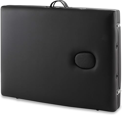 Miniatura 4 de Saloniture Mesa de masaje profesional ligera y plegable con patas de aluminio incluye reposacabezas cuna reposabrazos y funda de transporte color