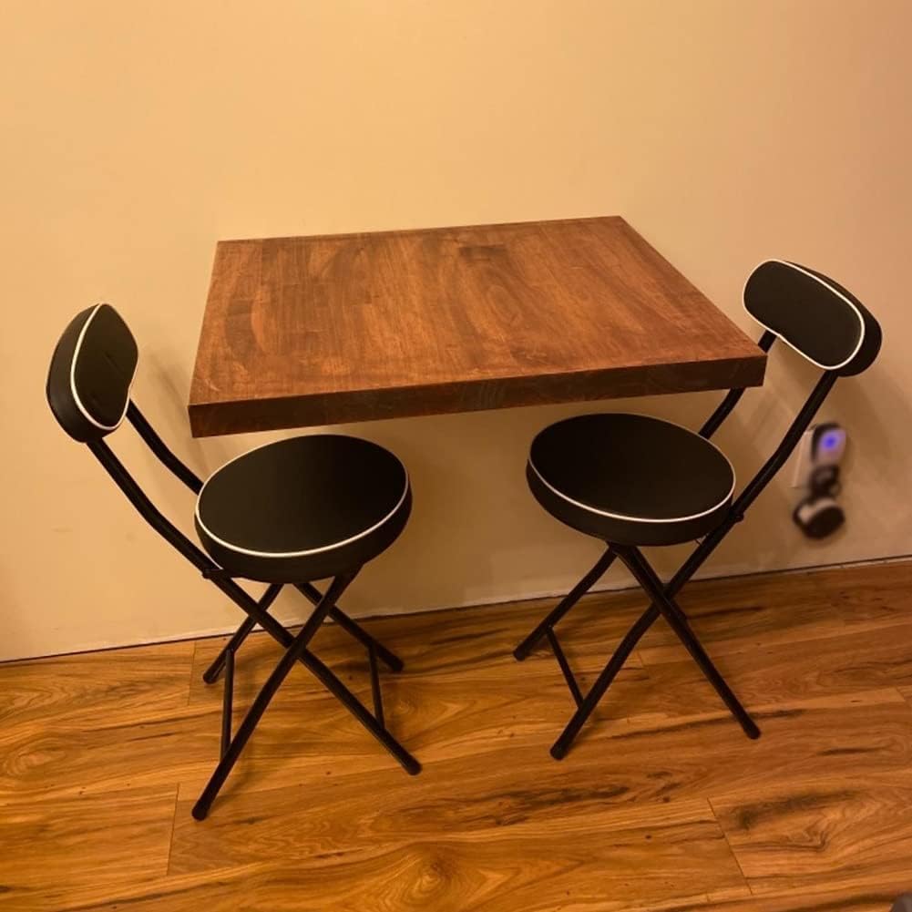 Folding Stool for Indoor Outdoor Upholstered Portable Bar Dining Chairs Counter Height Bar Stools Metal with Backs and Footrest Capacity 200Lbs