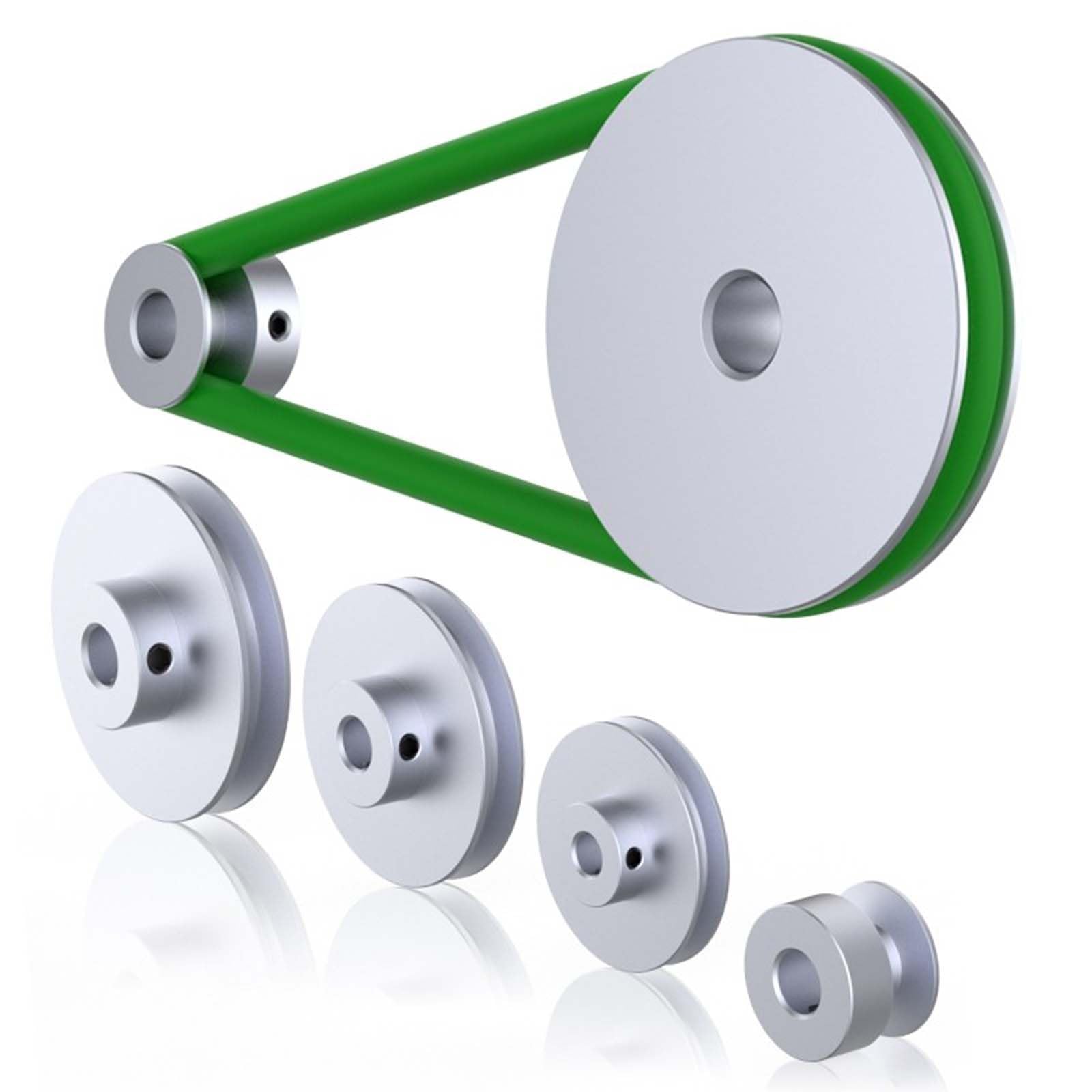 Poulie Ronde en Polyuréthane de 100mm de Diamètre Extérieur, Poulie Ronde en Alliage D'aluminium de 10mm à Gorge Unique de Type Trapézoïdal Ou Ovale, Roue Motrice (32mm)