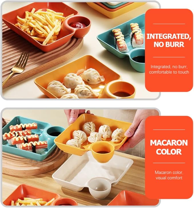 Luxshiny Bandejas de Alimentos 3 Piezas Platos para Dumplings miniatura 8