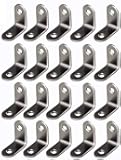 Framing Hardware 1/2 x 1/2 Zinc Plated Steel Corner Brace L Brackets with Screws for Picture Frame Reinforcement and Canvas Mounting - 20 Pack