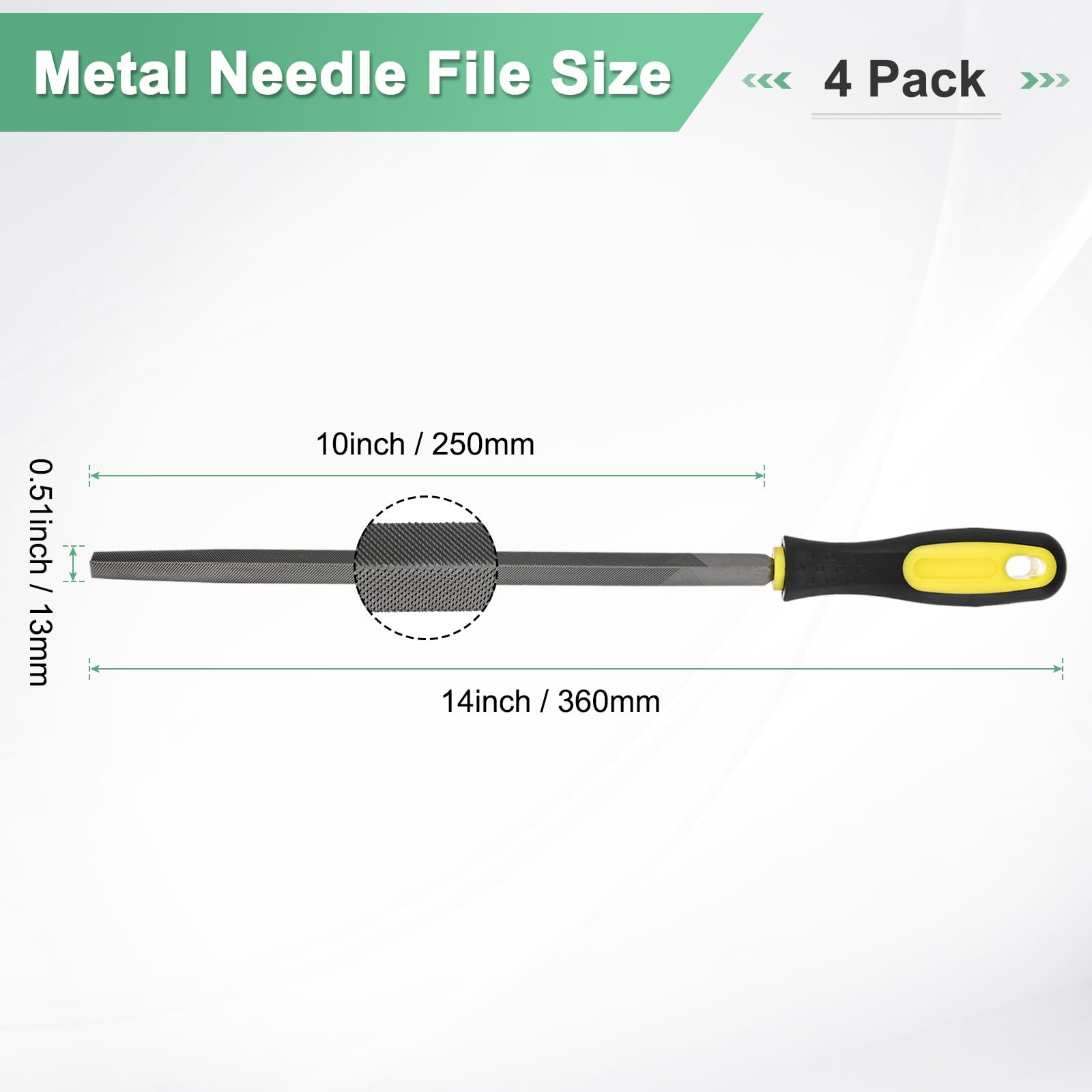 M METERXITY 4-Pack Triangular Metal File 10 Inch - Image 3