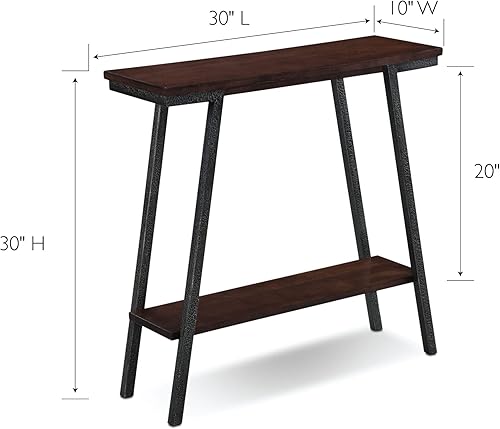 Miniatura 15 de Leick Home 214338 Empiria Mesa consola de madera con marco de metal para sala de estar, entrada, dormitorio, gris Negro lavado,Gris,Mission