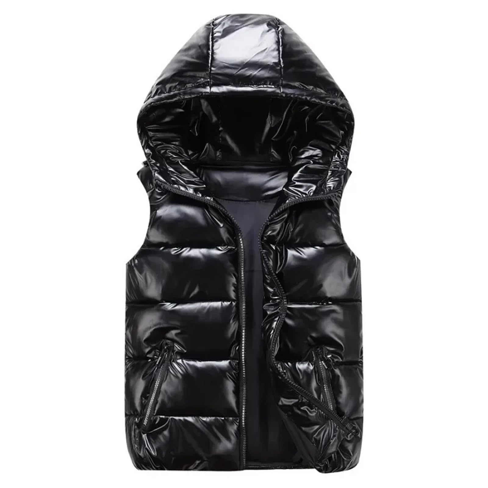 Mkjuuior Gilet da uomo con cappuccio impermeabile design coppia piumino cotone leggero casual gilet