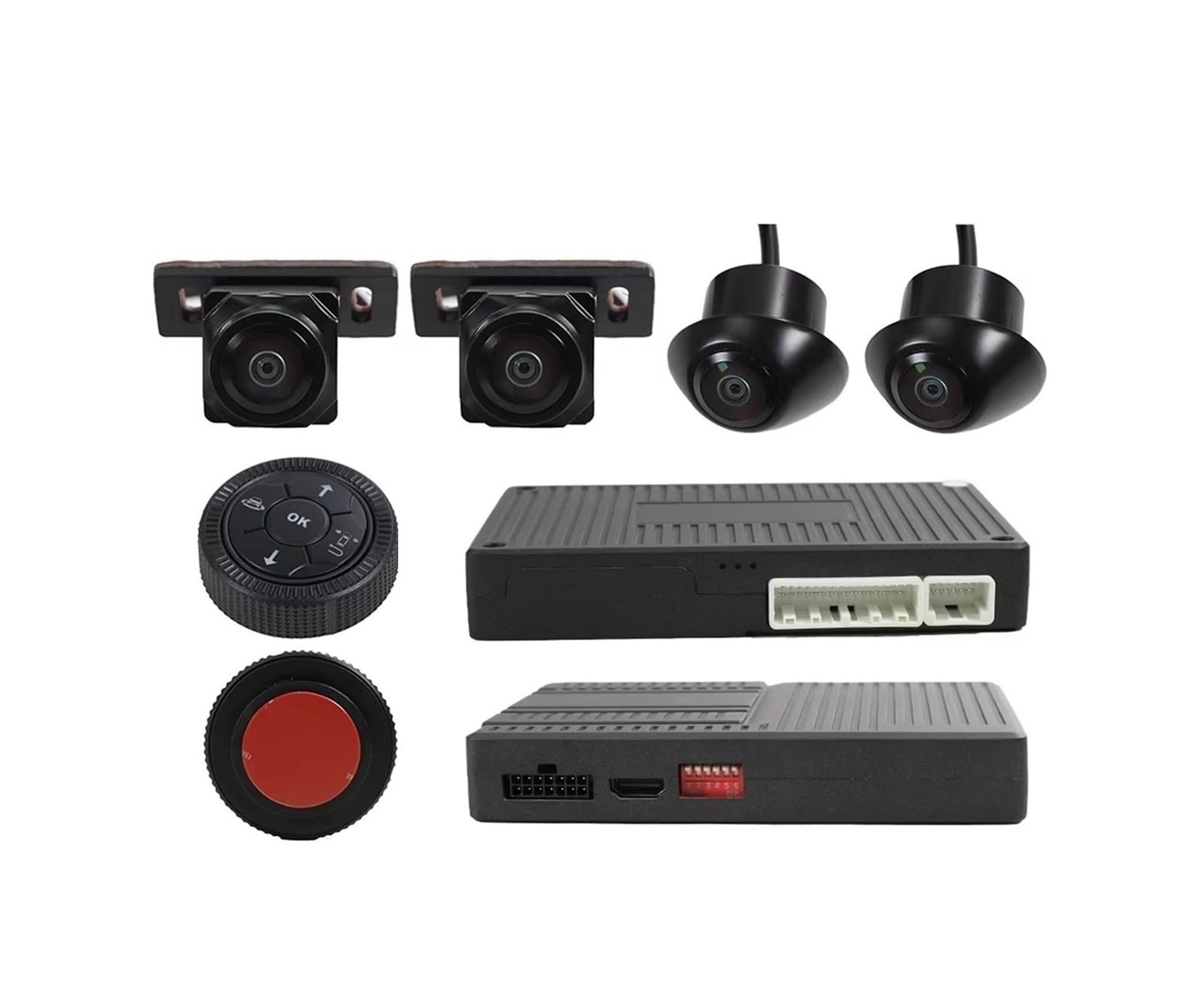 Caméra Arrière AHD 1080P 128G Ai 3D 360 ° Caméra De Vue Panoramique De Voiture Vue Surround Avant Arrière Gauche Droite Avec Tissu De Calibrage Camera de Recul pour Voiture