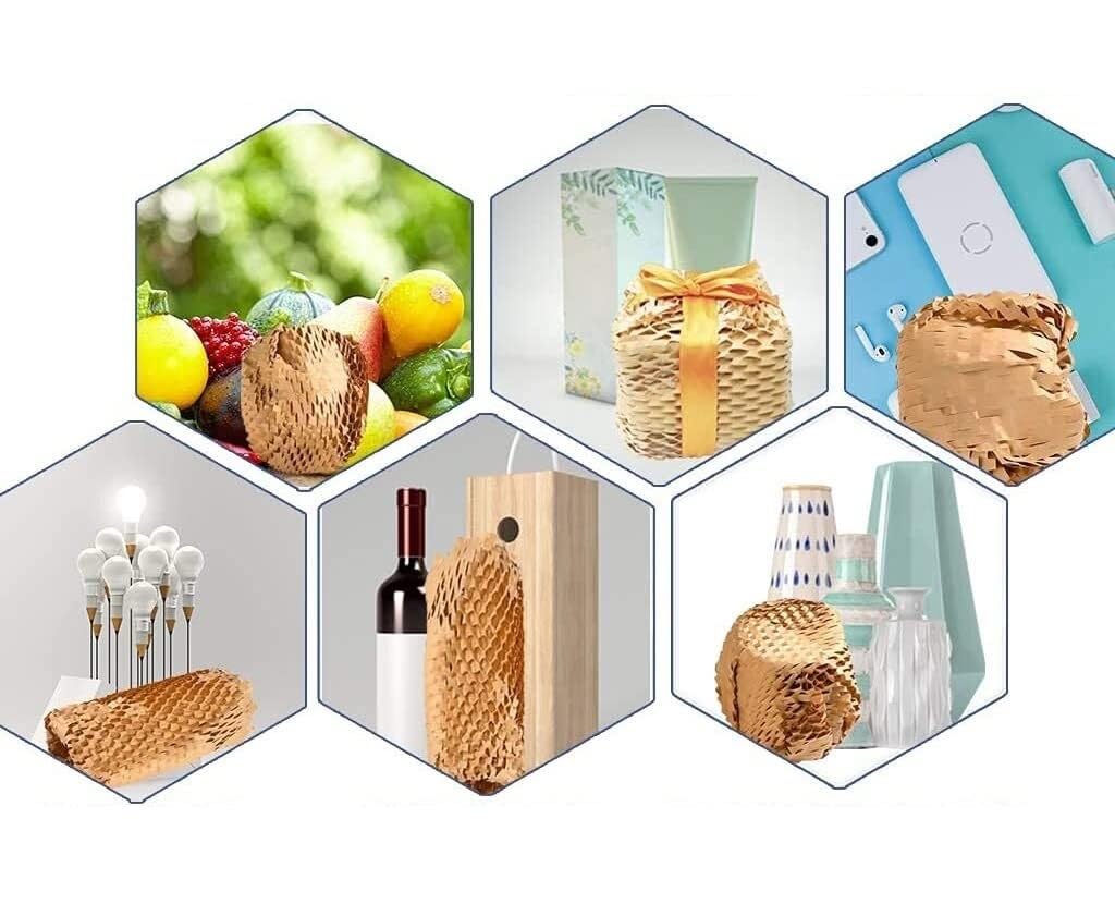 Rollos de papel de embalaje de nido de abeja 30 cm x 10 m - Alternativa ecológica al plástico de burbujas para mudanzas y envíos(Brown,50CM*100m)