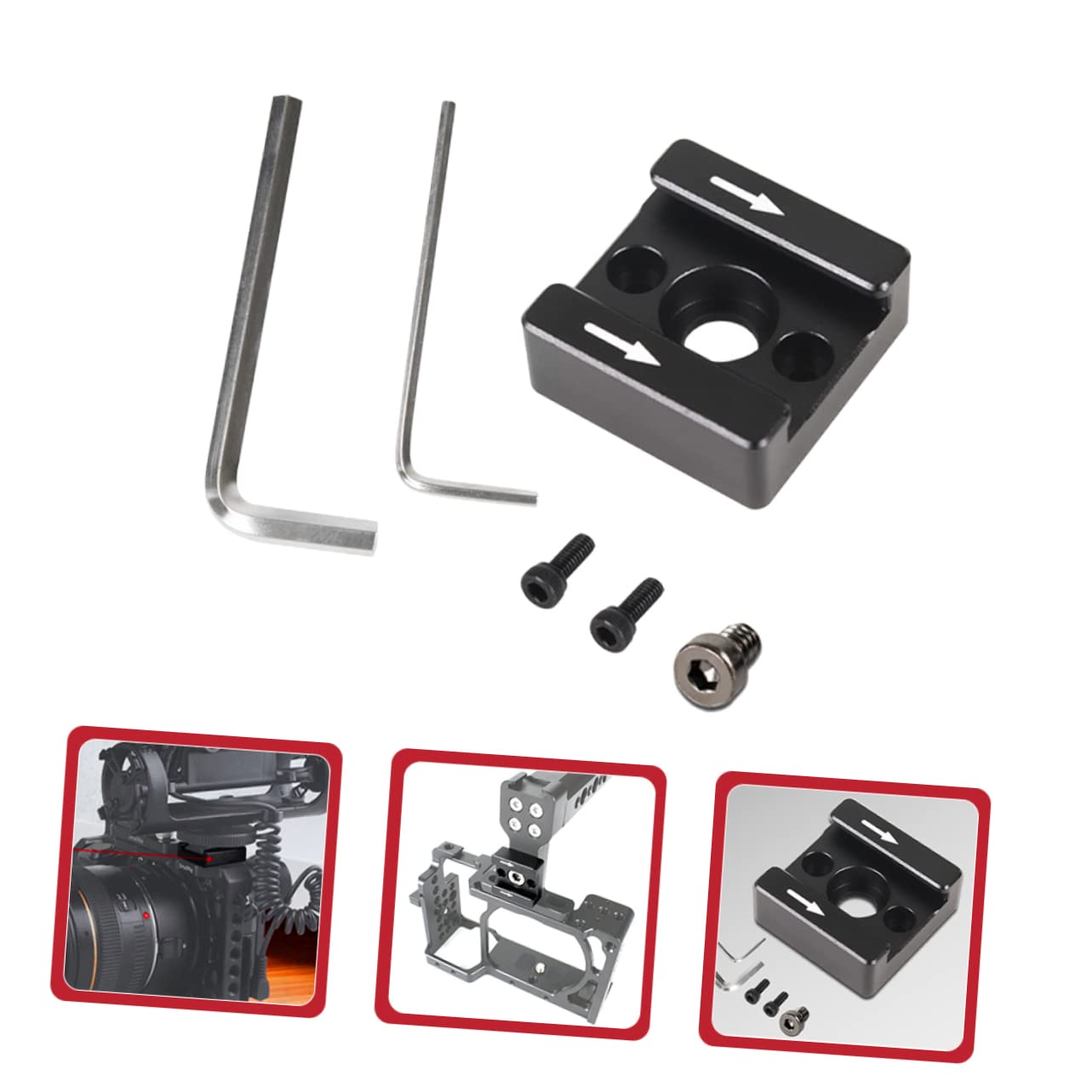 MOLUCKFU 3 Sets Cold Shoe Mount Bracket for DSLR Camera Easy Install No Tools Aluminum Alloy Secure Fit