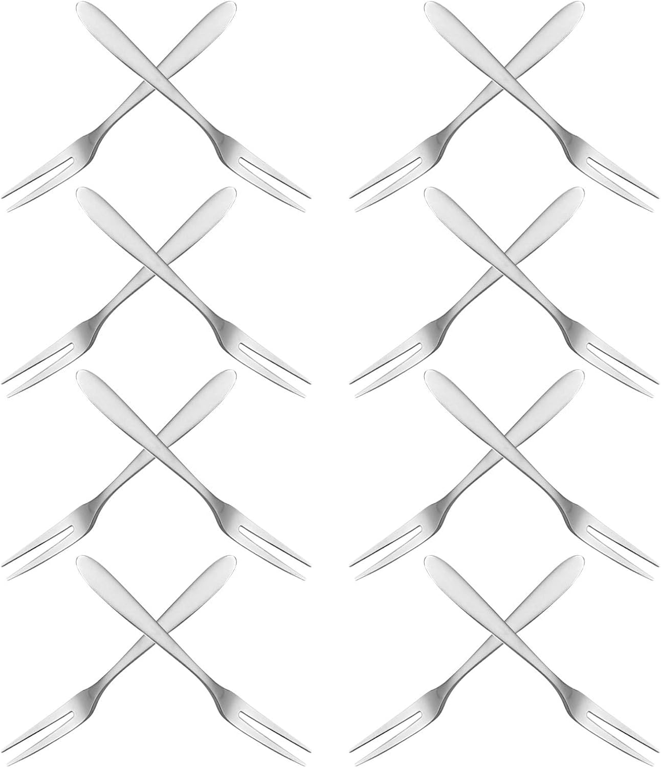 Xmas Stainless Steel Fruit Fork Set 25pcs, Two Prong