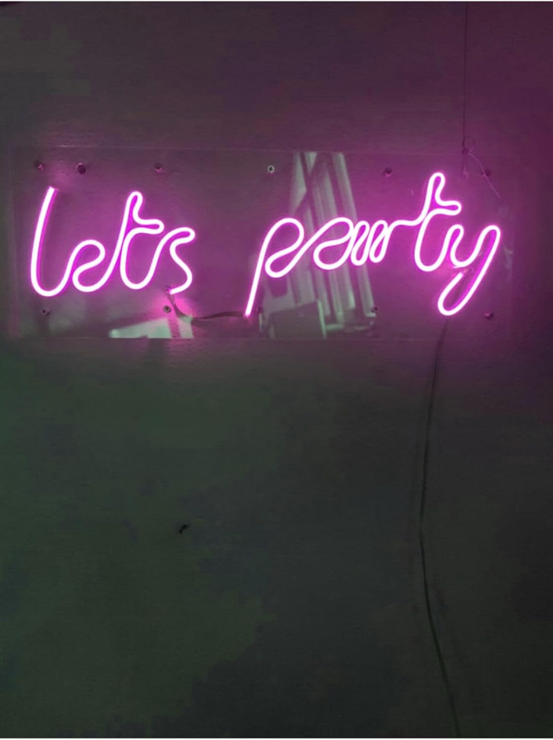 Lets Party Neon Şekiller Işaret Neon Led Dekoratif Duvar Aydınlatması Neon Duvar Yazısı Pembe, letsparty