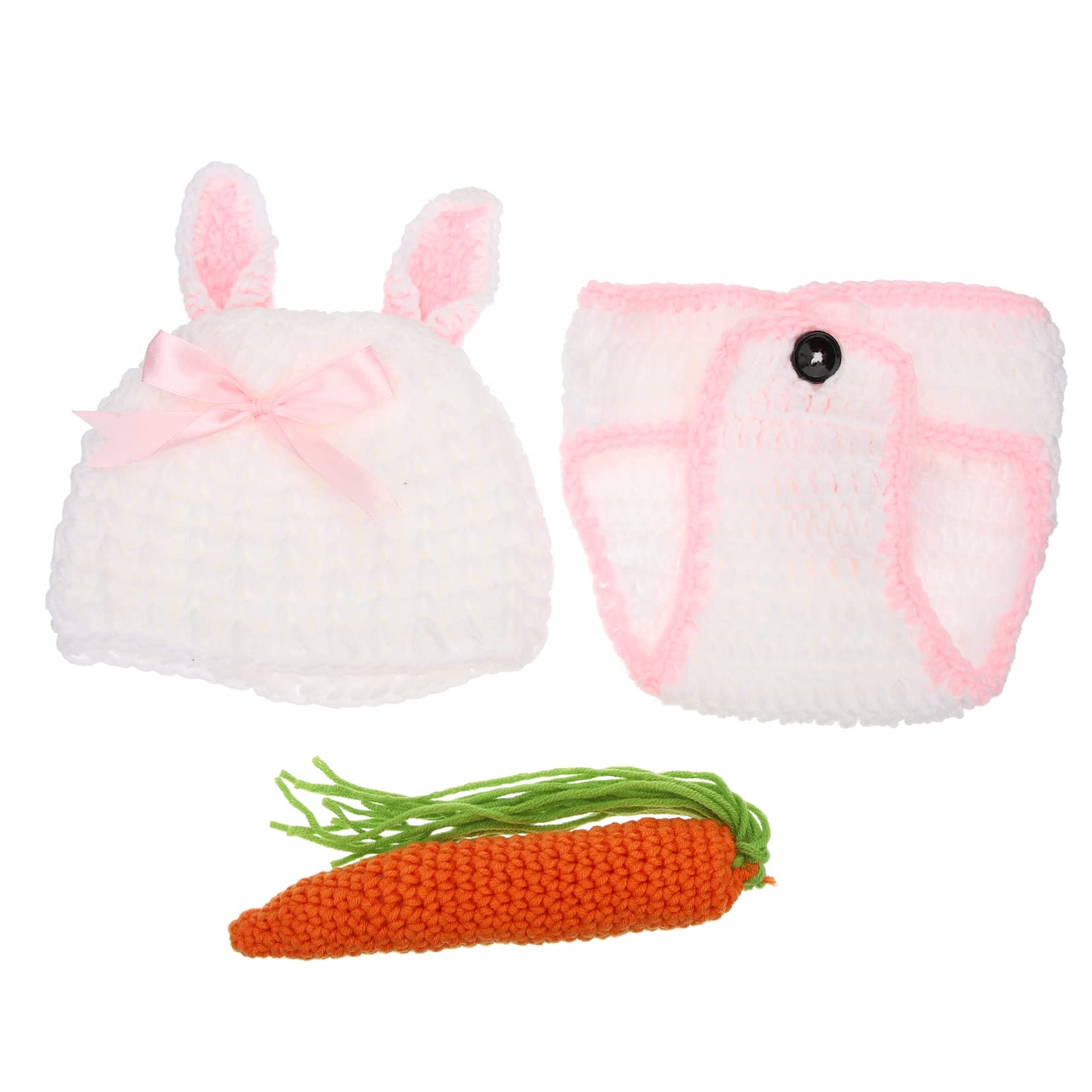 BESPORTBLE 4ensembles Costume De Photographie Né avec Bonnet Et Pantalon Forme De Lapin Accessoires pour Séance Photo Créatif pour Filles Et Garçons