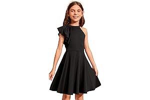 Girl's Formal Dress: Elegant Ruffle Sleeveless Party Mini Dress