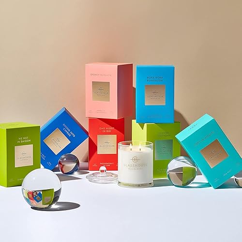 Miniatura 6 de Glasshouse Fragrances Vela A Moment in Tokio, mezcla de cera de soja natural con triple aroma, 2 mechas y tarro de vidrio, tiempo de combustión de