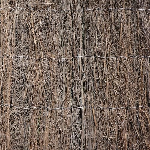 Image of Garden Gear Thick 4m Brushwood Natural Thatch Fencing Outdoor Screen, 2cm Diamter Screening Panel for Gardens, Balcony, Terraces, Wind/Sun Privacy Shield Divider (Brushwood Screening 1m x 4m)