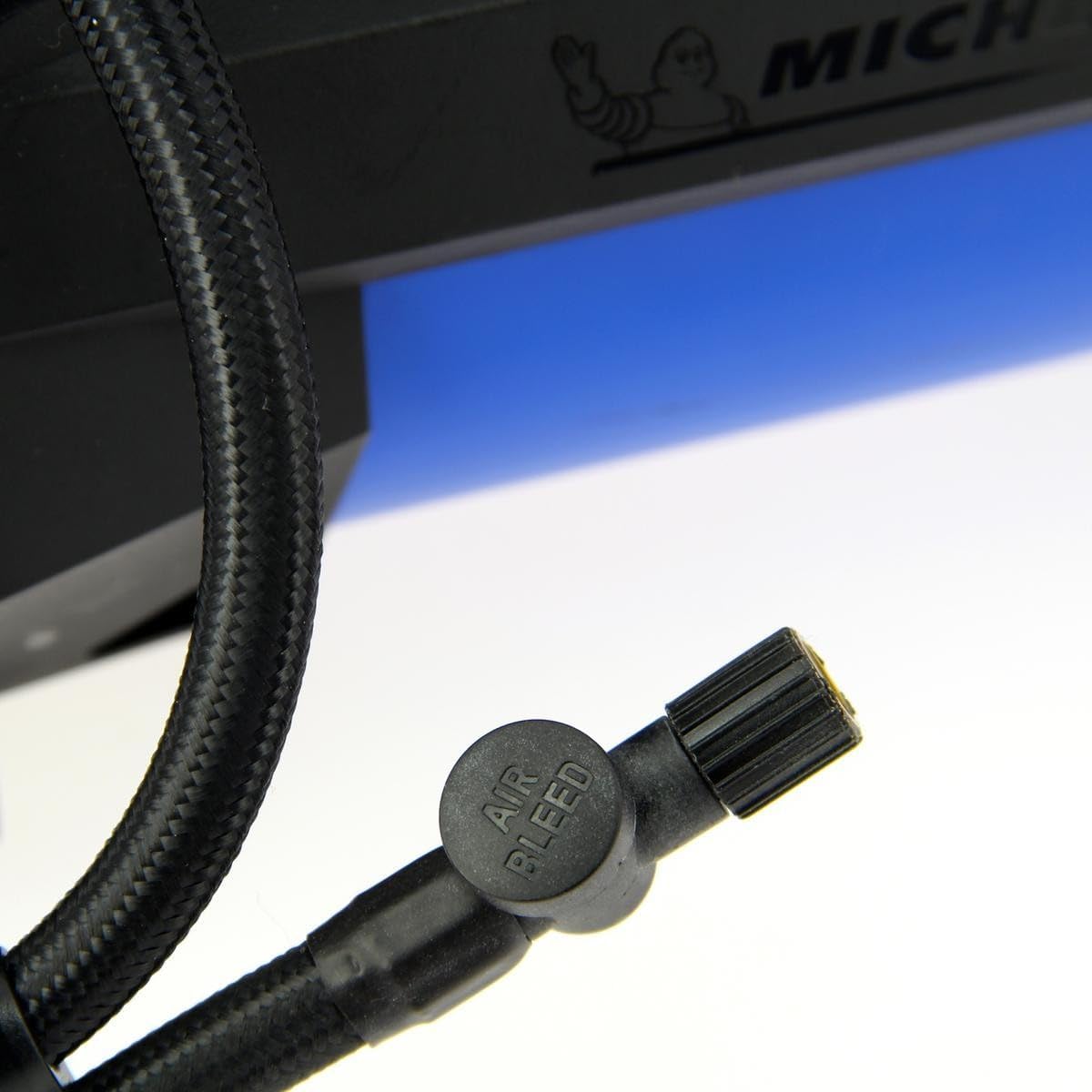 Close-up of air bleed valve and brass nozzle