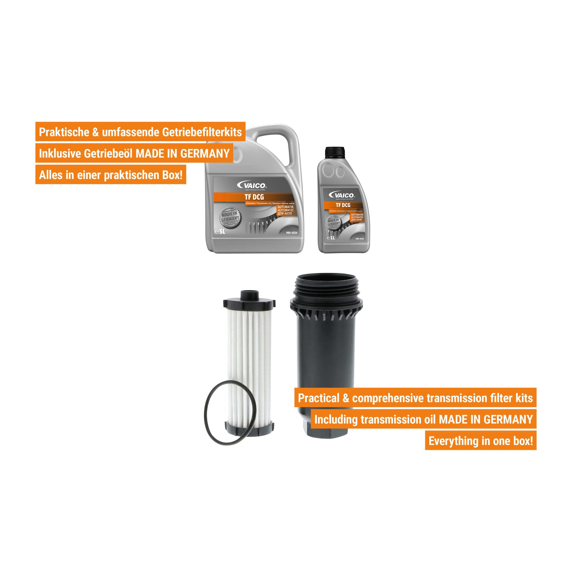 VAICO V25-0796 FILTERSATZ MIT 6 LITER ÖLWECHSEL AUTOMATIKGETRIEBE 6-GANG MPS6 DW6 DCT450 PASSEND FÜR EXPERT KIT