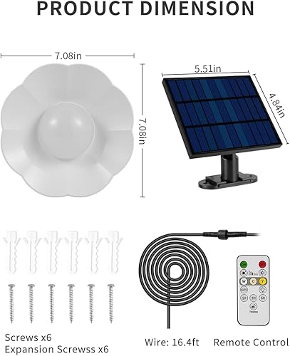 Miniatura 2 de Luces solares para cobertizo para exteriores e interiores, luces colgantes LED del atardecer al amanecer, funciona con pilas, con control remoto, 4