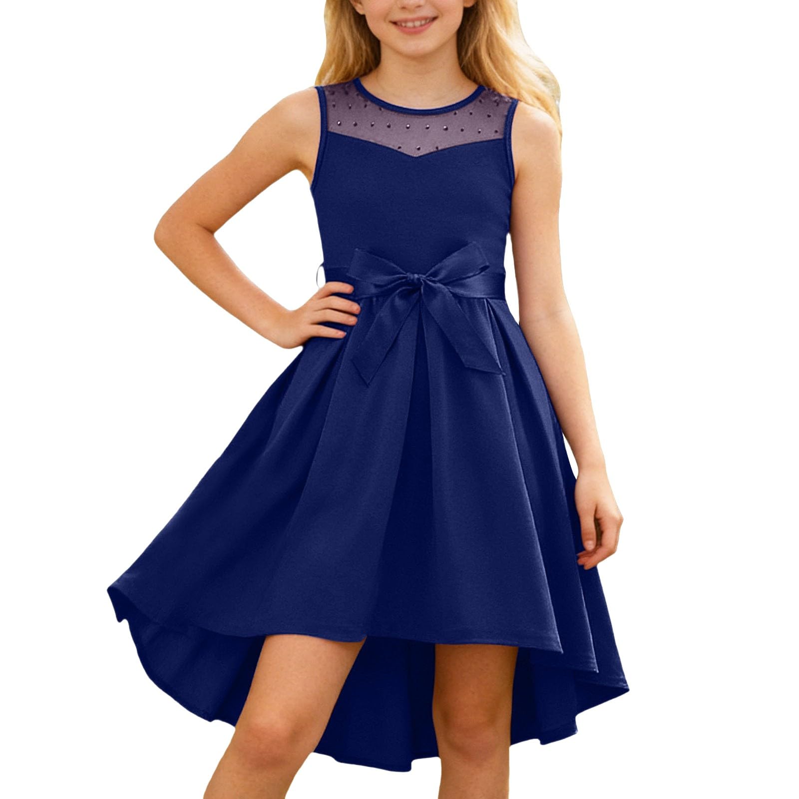 Robe d'été sans manches pour fille - Style décontracté et tendance - Pour mariage, anniversaire, demoiselle d'honneur